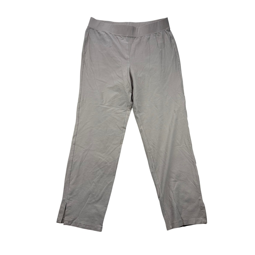 Eileen Fisher Beige Stretch Viscose Nylon Pull On Straight Leg Pants Small S/P